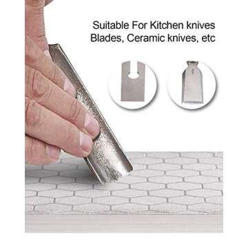 S SATC Diamond Sharpening Stone 2 Side Grit 400/1000 Diamond Plate Honing Stone 8-inch Hone Sharpener White