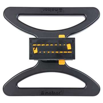 Melnor 65131AMZ MiniMax Turbo Oscillator Sprinkler, 4000 sq. ft., 4-Way Adjustable, Quick Connect Bundle, Black, Yellow