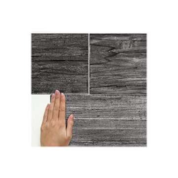 RoomMates RMK3701GM Black Distressed Barn Wood Plank Peel and Stick Wall Decals