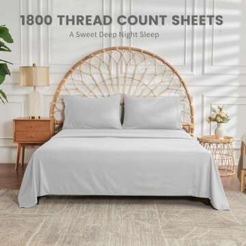Bedlifes King Sheet Set- Cooling Sheets-Ultra Soft-Silky-Breathable-Deep Pocket- 1800 Series Bedding...