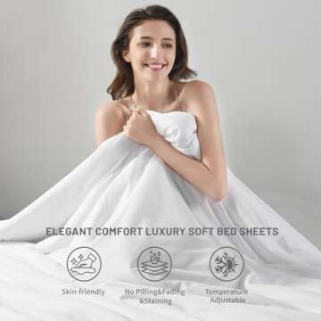 Bedlifes King Sheet Set- Cooling Sheets-Ultra Soft-Silky-Breathable-Deep Pocket- 1800 Series Bedding Set Microfiber- Grey Bed Sheets King Size 4 Pieces