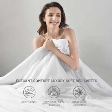 Bedlifes King Sheet Set- Cooling Sheets-Ultra Soft-Silky-Breathable-Deep Pocket- 1800 Series Bedding Set Microfiber- Grey Bed Sheets King Size 4 Pieces