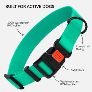 CollarDirect Adjustable Dog Collar Colorful Waterproof Pet Collars for Small Medium Large Dogs Puppy...