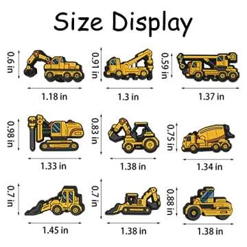 mortd Construction Shoe Decoration Charms, 23 PCS Excavator Bulldozer Truck Helmet Shoe Charm for Shoe Wristband Clog Sandals Decor, PVC Shoe Charm Accessories for Party Favor Holiday Birthday Gifts