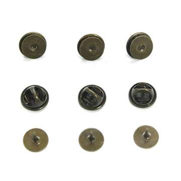 ALL in ONE Butterfly Clutch Tie Tacks Pin Backs with Blank Pins for DIY Craft (Antique Bronze 100 Pa...