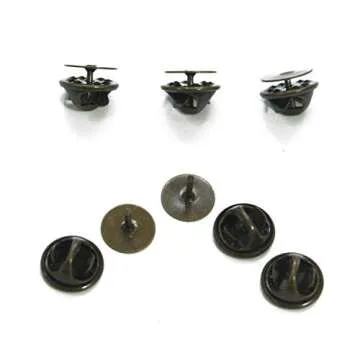 ALL in ONE Butterfly Clutch Tie Tacks Pin Backs with Blank Pins for DIY Craft (Antique Bronze 100 Pairs)