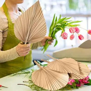 Natural Dried Palm Leaves Boho Palm Leaves Decor Heart Round Shape Palm Fans Tropical Palm Leaves Decoration Dried Palm Leaves Decor for Holidays Weddings Party Kitchen (Heart Shape, Round Shape, 6)