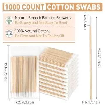 Fenshine Microblading Cotton Swabs - 1000 Count for Makeup Use