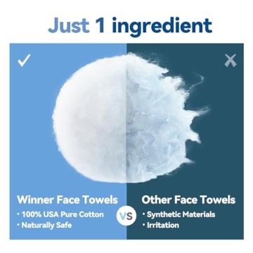 Winner Face Towels XL, 100% USA Cotton Disposable Towels