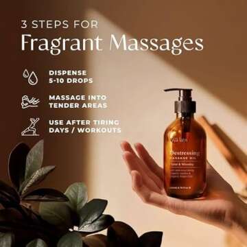 Gya Labs Destressing Massage Oil for Sore Muscles 6.76 Fl Oz