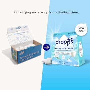 Dropps Laundry Fabric Softener Pods, Crisp Breeze (32 Pods) - Laundry Additive for Softening & Prote...