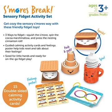 Learning Resources S’mores Break! Sensory Fidget Activity Set, Sensory Fidget Toys, Social Emotional Learning, Fidget toys, Kids Easter Basket Stuffers , Ages 3+,19 Pieces