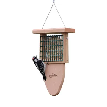 Kettle Moraine Cedar Single Cake Tail Prop Suet Bird Feeder with Hanging Cable