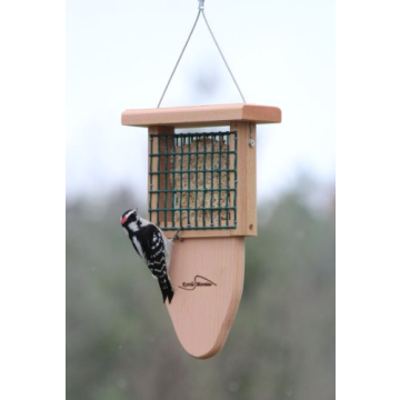 Durable Cedar Suet Bird Feeder with Tail Prop
