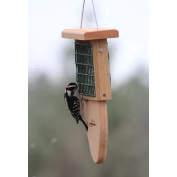 Durable Cedar Suet Bird Feeder with Tail Prop