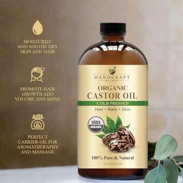 Organic Cold-Pressed Castor Oil for Hair and Skin Care