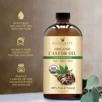 Organic Cold-Pressed Castor Oil for Hair and Skin Care