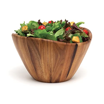 Large Acacia Wave Serving Bowl for Fruits & Salads