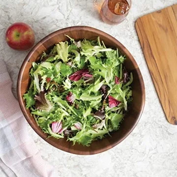 Large Acacia Wave Serving Bowl for Fruits & Salads