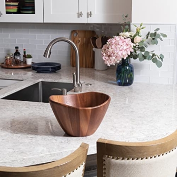 Large Acacia Wave Serving Bowl for Fruits & Salads