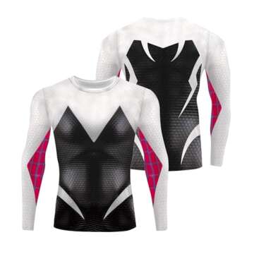 Rulercosplay Anime Movie Novelty T-Shirt Gwen Digital Printing Quicky Dry White Compression Cosplay ...
