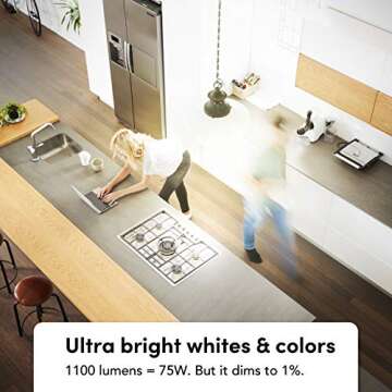 LIFX color, A19 1100 lumens, Wi-Fi Smart LED Light Bulb, Billions of colors and Whites, No Bridge Required, Works with Alexa, Hey Google, HomeKit and Siri, Multicolor (4-Pack)