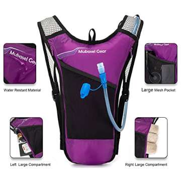 Lightweight Running Vest for Women and Men Hydration Backpack Pack with 1.5L Water Bladder Bag Runni...