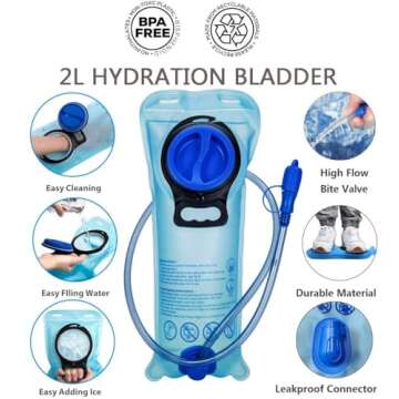 Lightweight Running Vest for Women and Men Hydration Backpack Pack with 1.5L Water Bladder Bag Running Gear Accessories for Hiking Trail Cycling Marathon