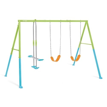INTEK 44121E Heavy Duty Backyard Swing Set: Two Swings & Glider!