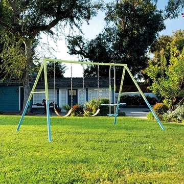 INTEK Heavy Duty Backyard Swing Set for Kids Fun