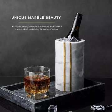 Marble Wine Chiller: Multi-Purpose Bucket Vase, Utensil Holder, and Beverage Cooler - Elegant Design...