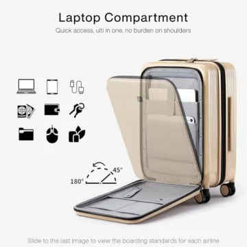 Hanke Grace Expandable Suitcases with Wheels Hardshell Carry On Luggage Airline Approved, 20 Inch Travel Suitcase Lightweight Tsa Luggage for Short Business Trips, Cuban Sand.