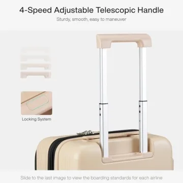 Hanke Grace Expandable Suitcases with Wheels Hardshell Carry On Luggage Airline Approved, 20 Inch Travel Suitcase Lightweight Tsa Luggage for Short Business Trips, Cuban Sand.