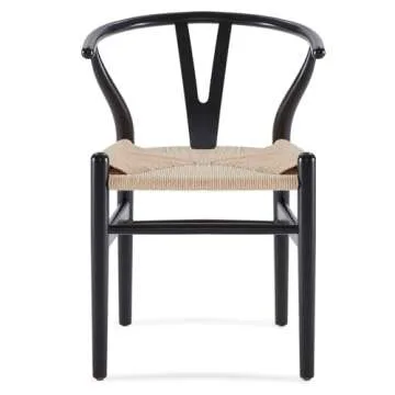 STARY Wood Wishbone Dining Room Chairs Mid Century Modern Wooden for Your Beach House, Fully Assembled
