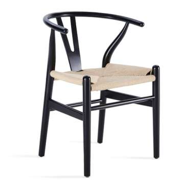 STARY Wood Wishbone Dining Room Chairs Mid Century Modern Wooden for Your Beach House, Fully Assembled