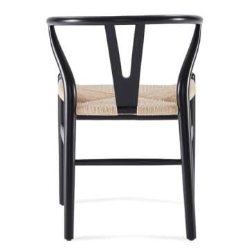 STARY Wood Wishbone Dining Room Chairs Mid Century Modern Wooden for Your Beach House, Fully Assembled