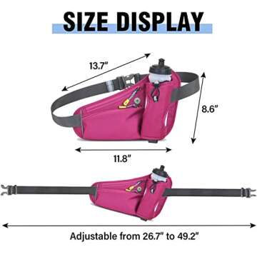 HOTEMIA Fanny Pack with Water Bottle Holder, Hydration Running Belt for Men Women Adjustable Strap Waist Bag Suitable for Hiking Running Walking Jogging Camping (Bottle Not Included) (Pink)