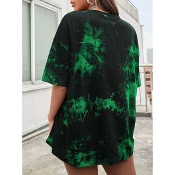 Remidoo Women's Casual Crewneck Short Sleeve Sun and Moon Print Tie Dye Oversized Graphic Top T-Shir...