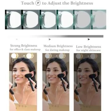 AMST Vanity Mirror with Lights, Hollywood Makeup Mirror Lighted Vanity Mirror with 12pcs Dimmable Bulbs, 3 Color Modes, Smart Touch Control, Tabletop or Wall Mounted, White, 22.83"x 18"