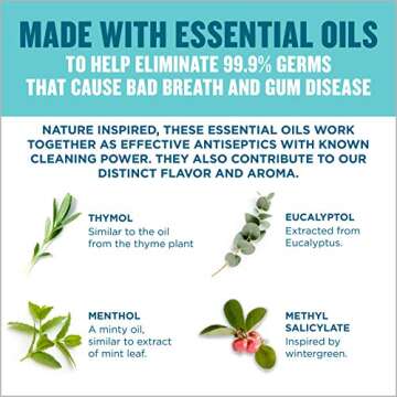 Listerine Ultraclean Oral Care Antiseptic Mouthwash to Help Fight Bad Breath Germs, Gingivitis, Plaque and Tartar, Oral Rinse for Healthy Gums & Fresh Breath, Arctic Mint Flavor, 95ml (3.2 fl oz)