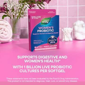 Nature's Way Women's Probiotic Pearls, Supports Women's and Digestive Health*, Protects Against Occasional Constipation & Bloating*, 1 Billion Live Cultures, 90 Softgels (Packaging May Vary)
