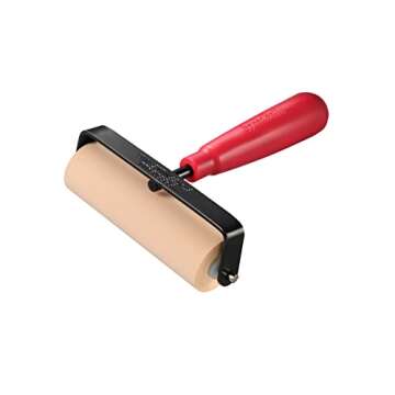 Speedball 4126 Deluxe Soft Rubber Brayer - 40/42 Durometer Roller with Heavy Duty Steel Frame - 4 Inches