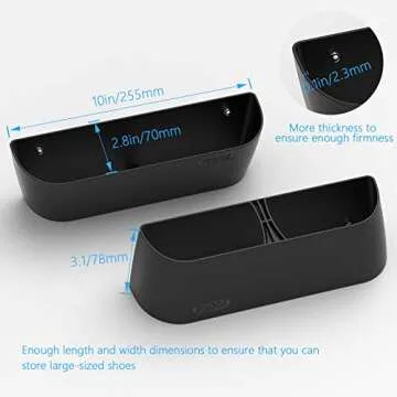 Yocice Wall Mounted Shoes Rack 2Pack with Sticky Hanging Strips, Plastic Shoes Holder Storage Organizer,Door Shoe Hangers (SM03-Black-2)