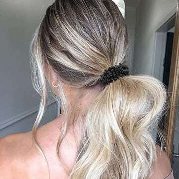 Brinie Hair Ties Champagne Elastic Hair Scrunchies Pearl Hair Bands Bead Hair Ropes Hair Accessories for Women and Girls (Pack of 3) (set3)