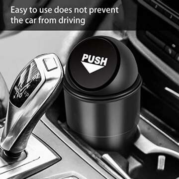 YIOVVOM Car Garbage Can with Lid, Leakproof Vehicle Automotive Cup Holder Car Trash Can, Small Trash Bin for Automotive Office Home Kitchen, Bedroom Set of 2 (Double Black, 1)