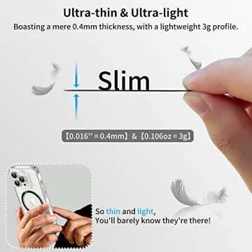 Aothey Universal Metal Rings Compatible with Magsafe Sticker,Magnetic Ring for Phone Cases & Wireless Charging, 6 Pack (2 Black,2 White & 2 Silver)