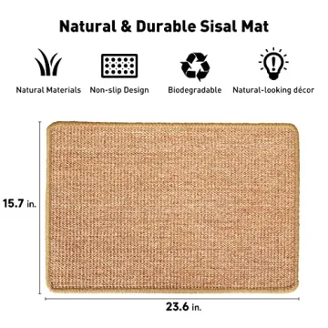FUKUMARU Cat Scratcher Mat Durable Natural Sisal Rug