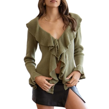 Goranbon Women's Sexy V Neck Sweater - Chic & Versatile