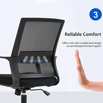 FDW Ergonomic Office Chair Comfortable and Adjustable