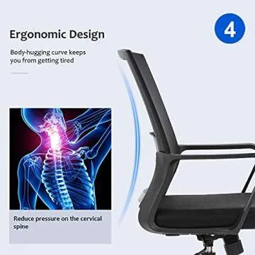 FDW Ergonomic Office Chair Comfortable and Adjustable